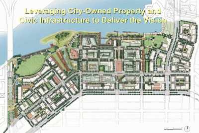 site plan for Southeast False Creek & Olympic Village (by: City of Vancouver)