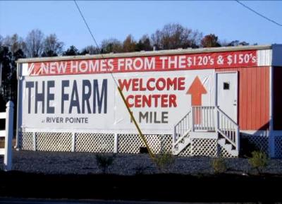 advertisement for "The Farm" at River Pointe development in NC