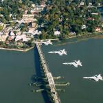 F-18&#039;s from MCAS Beaufort, flying over Downtown