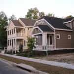 First Houses Completed in Brytan, Phase I - Streetscape #1.  Brytan is a participating project in the LEED for Neighborhoods Pilot Program