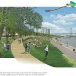 This riverfront plan seeks to reverse the trend of regional expansion through the greenfield development of 1,100 acres of land stretching over seven miles at the center of the city.