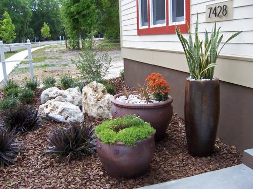 Following LEED principals, Brytan has incorporated water-saving front yard landscape design