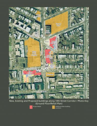 Site plan for mixed-income, mixed-use, transit-oriented infill project in Washington, DC. 