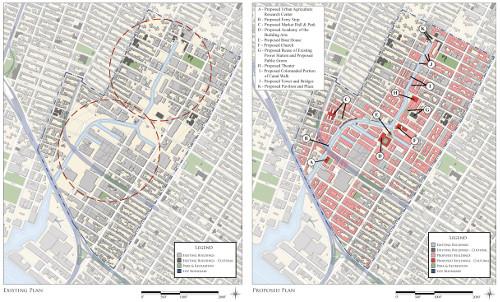 Before and after map of proposed infill