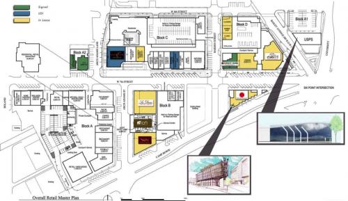 Site plan for the 11-acre Museum Place mixed-use development in Fort Worth's Cultural District.