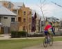 A bicyclist at Subiaco, a transit oriented development in Western Australia